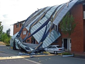 Roof damage from storm