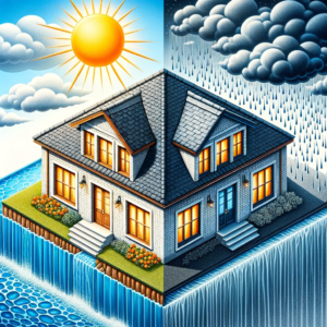 An-artistic-representation-contrasting-watershed-roofing-with-waterproof-roofing.-The-image-should-depict-two-halves_-on-the-left-a-residential-build.png