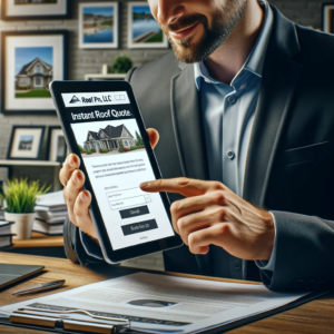 Depicting a real estate agent using the instant roof quote tool